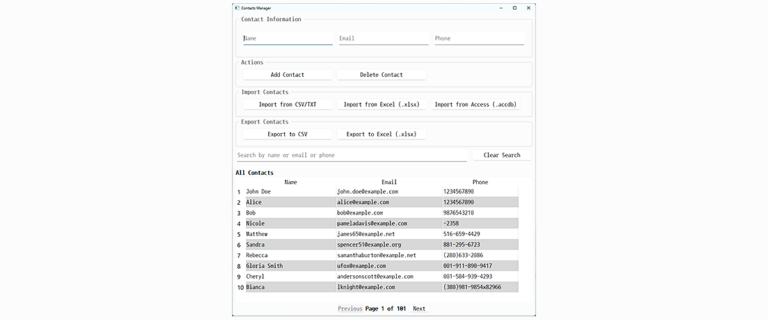 Contacts Manager App for Desktop